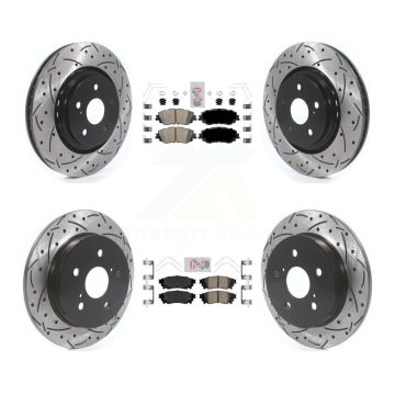 Front Rear Ceramic Pad Drill Slot Brake Rotors Kit For 2020 Toyota Camry With TRD Package KDA-101323