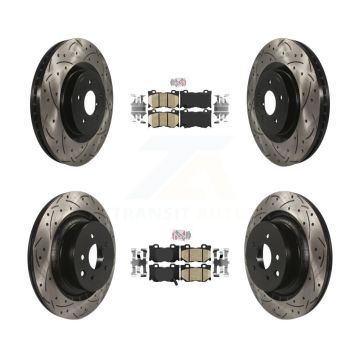Front Rear Ceramic Pad Drill Slot Brake Rotor Kit For INFINITI G37 RWD With Brembo Brakes KDA-101398