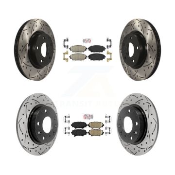 Front Rear Ceramic Pad And Coated Drilled Slotted Disc Brake Rotors Kit For Mazda 3 Sport KDA-101411