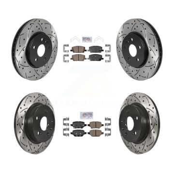 Front Rear Ceramic Pad Drilled Slot Disc Brake Rotors Kit For Buick Encore Chevrolet Trax KDA-101416