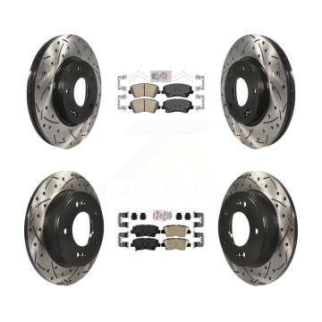 Front Rear Ceramic Pad Drill Slot Brake Rotor Kit For Kia Forte Hyundai Elantra GT Forte5 KDA-101468