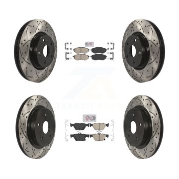 Front Rear Ceramic Pad Coat Drill Slot Disc Brake Rotor Kit For Subaru Outback WRX Legacy KDA-101510