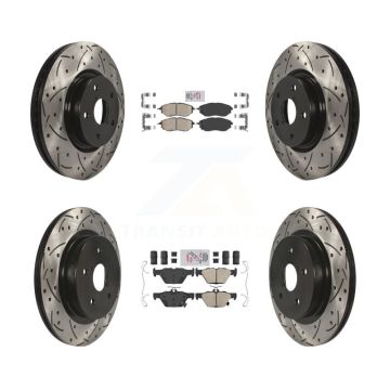 Front Rear Ceramic Pad Coat Drill Slot Disc Brake Rotor Kit For Subaru Outback WRX Legacy KDA-101511
