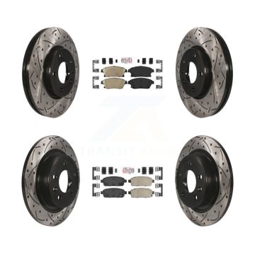 Front Rear Ceramic Pad Drilled Slot Brake Rotor Kit For Chevrolet Cruze Buick Verano Volt KDA-101544