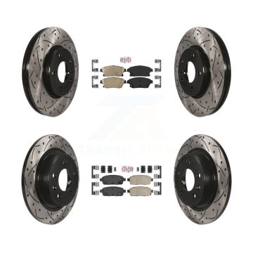 Front Rear Ceramic Pad Drilled Slot Brake Rotor Kit For Chevrolet Cruze Buick Verano Volt KDA-101546
