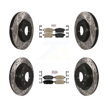 Front Rear Ceramic Pad Drilled Slot Brake Rotor Kit For Chevrolet Cruze Buick Verano Volt KDA-101547