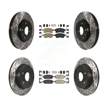 Front Rear Ceramic Pad Drill Slot Disc Brake Rotors Kit For Chevrolet Cruze Sonic Limited KDA-101550