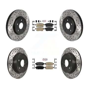 Front Rear Ceramic Pad Drilled Slot Disc Brake Rotors Kit For Chevrolet Trax Buick Encore KDA-101553