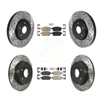 Front Rear Ceramic Pad Drilled Slot Disc Brake Rotors Kit For Chevrolet Trax Buick Encore KDA-101554