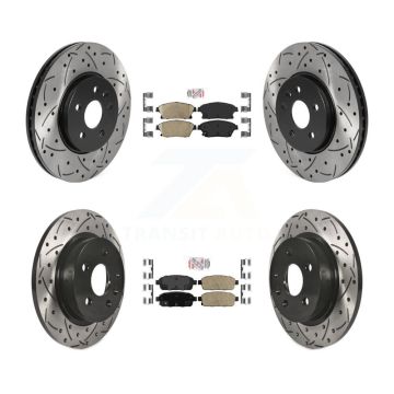 Front Rear Ceramic Pad Drilled Slot Disc Brake Rotors Kit For Chevrolet Trax Buick Encore KDA-101555
