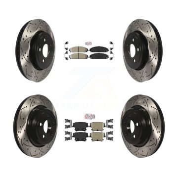 Front Rear Ceramic Pad Drilled Slot Brake Rotor Kit For Dodge Charger With Police Package KDA-101561