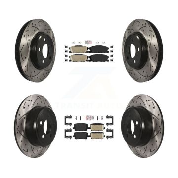 Front Rear Ceramic Pad Drill Slot Brake Rotor Kit For Dodge Charger Pursuit with RWD 3.6L KDA-101562