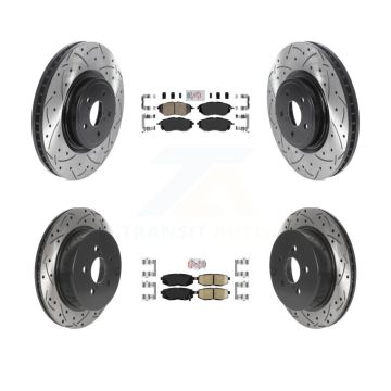 Front Rear Ceramic Pad Drill Slot Disc Brake Rotor Kit For 2014-2018 Subaru Forester 2.0L KDA-101585