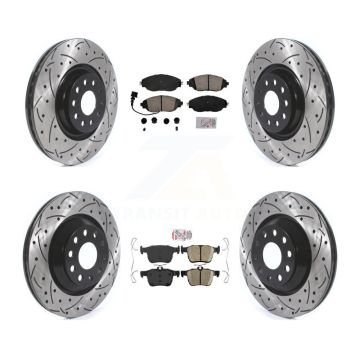 Front Rear Ceramic Pad Drilled Slot Disc Brake Rotor Kit For Volkswagen Arteon Audi S3 A3 KDA-101609