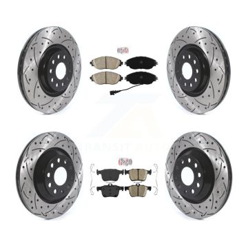 Front Rear Ceramic Pad Drill Slot Brake Rotor Kit For Volkswagen Golf R Arteon Audi S3 A3 KDA-101610