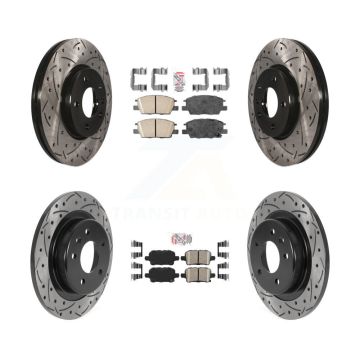 Front Rear Ceramic Pad Drill Slot Disc Brake Rotors Kit For Chevrolet Equinox GMC Terrain KDA-101616