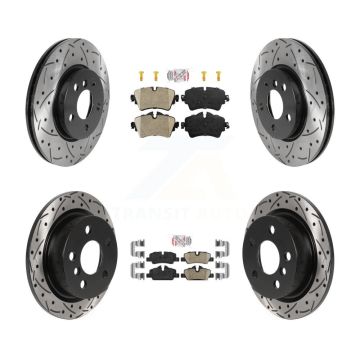 Front Rear Ceramic Pads And Coated Drilled Slotted Disc Brake Rotors Kit For Mini Cooper KDA-101621