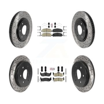 Front Rear Ceramic Pad Drilled Slot Brake Rotor Kit For Nissan TITAN Armada INFINITI QX56 KDA-101624