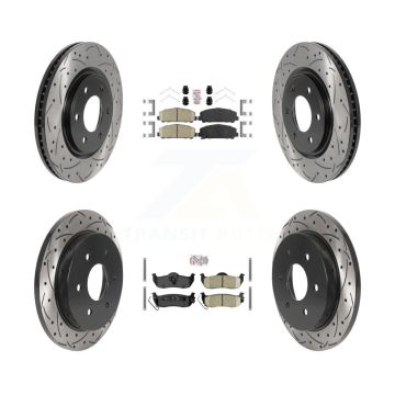 Front Rear Ceramic Pad Drilled Slot Brake Rotor Kit For Nissan TITAN Armada INFINITI QX56 KDA-101625