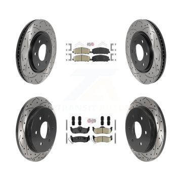 Front Rear Ceramic Pad Drilled Slot Brake Rotor Kit For Nissan TITAN Armada INFINITI QX56 KDA-101626
