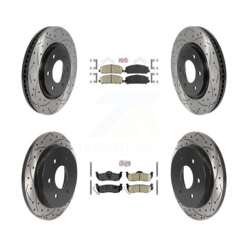 Front Rear Ceramic Pad Drilled Slot Brake Rotor Kit For Nissan TITAN Armada INFINITI QX56 KDA-101627