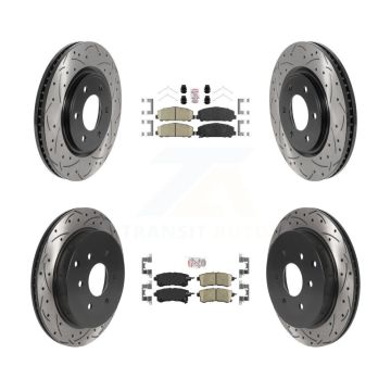 Front Rear Ceramic Pad Drilled Slot Brake Rotors Kit For INFINITI QX80 Nissan Armada QX56 KDA-101628