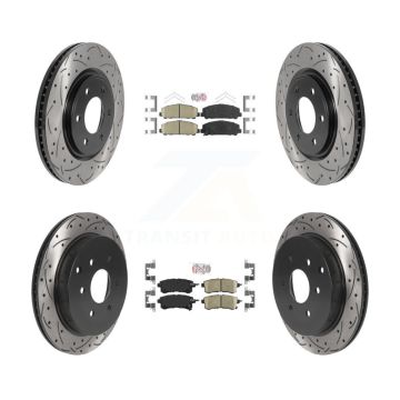 Front Rear Ceramic Pad Drilled Slot Brake Rotors Kit For INFINITI QX80 Nissan Armada QX56 KDA-101629