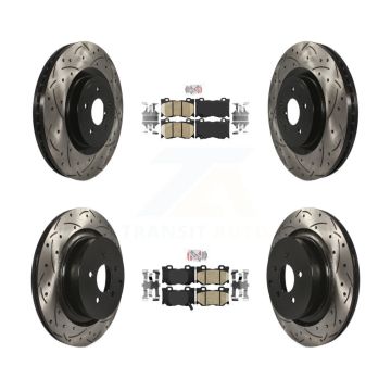 Front Rear Ceramic Pad And Coated Drilled Slotted Disc Brake Rotors Kit For INFINITI FX50 KDA-101653