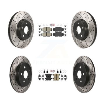 Front Rear Ceramic Pad Drill Slot Brake Rotors Kit For Toyota Corolla Matrix Pontiac Vibe KDA-101694