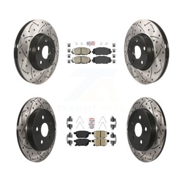 Front Rear Ceramic Pad Drill Slot Brake Rotors Kit For Toyota Corolla Matrix Pontiac Vibe KDA-101695