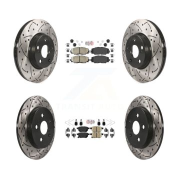 Front Rear Ceramic Pad Drill Slot Brake Rotors Kit For Toyota Corolla Matrix Pontiac Vibe KDA-101696