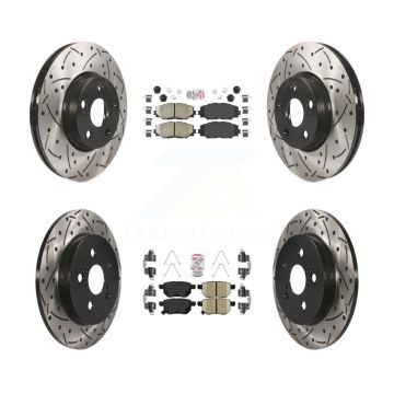 Front Rear Ceramic Pad Drill Slot Brake Rotors Kit For Toyota Corolla Matrix Pontiac Vibe KDA-101697