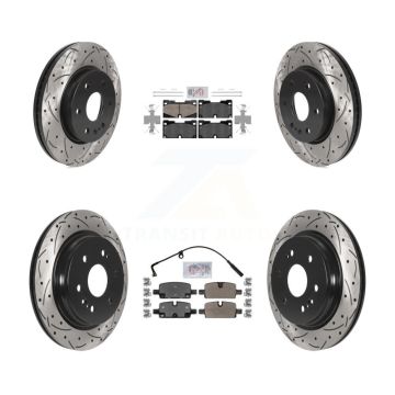 Front Ceramic Rear Semi-Metallic Pad Drill Slot Brake Rotor Kit For GMC Chevrolet 1500 XL KDA-101708