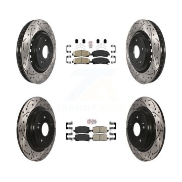Front Rear Ceramic Pad & Coated Drilled Slot Disc Brake Rotor Kit For 2015-2020 Acura TLX KDA-101716