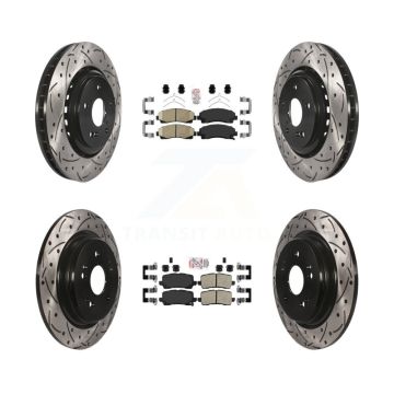 Front Rear Ceramic Pad & Coated Drilled Slot Disc Brake Rotor Kit For 2015-2020 Acura TLX KDA-101717