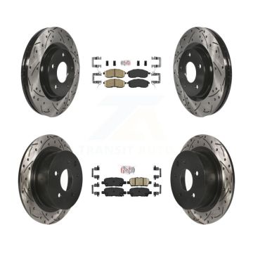 Front Rear Ceramic Pads And Coated Drilled Slotted Disc Brake Rotors Kit For Nissan Juke KDA-101725
