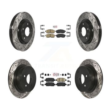 Front Rear Ceramic Pads And Coated Drilled Slotted Disc Brake Rotors Kit For Nissan Juke KDA-101726
