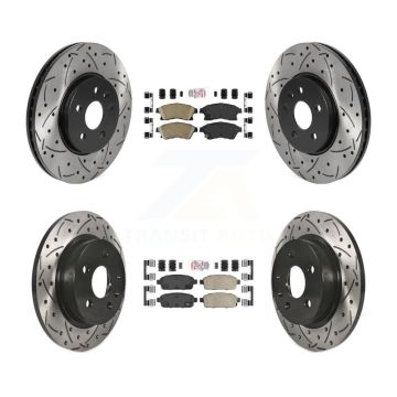 Front Rear Ceramic Pad Drilled Slot Disc Brake Rotor Kit For 2013-2014 Chevrolet Sonic RS KDA-101748
