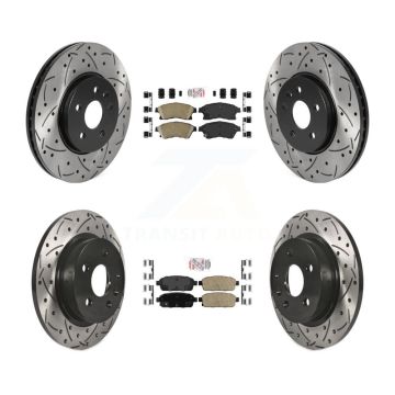 Front Rear Ceramic Pad Drilled Slot Disc Brake Rotor Kit For 2013-2014 Chevrolet Sonic RS KDA-101749