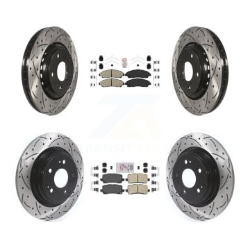 Front Rear Ceramic Pads And Coated Drilled Slotted Disc Brake Rotors Kit For Acura MDX KDA-101759