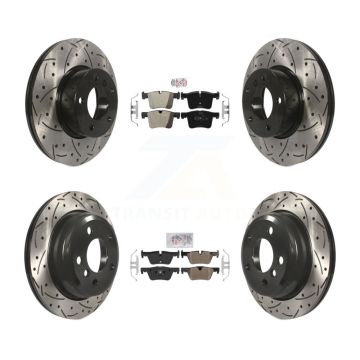 Front Rear Semi-Metallic Pad & Drilled Slot Disc Brake Rotor Kit For BMW 320i xDrive 328d KDA-101767