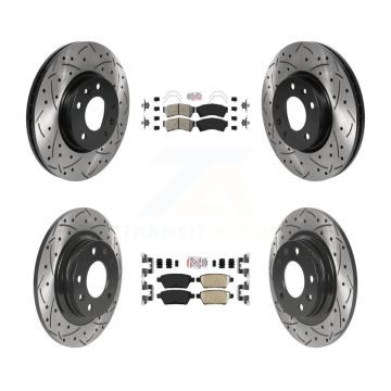 Front Semi-Metallic Rear Ceramic Pad Drilled Slot Brake Rotor Kit For Ford Fusion Mazda 6 KDA-101774