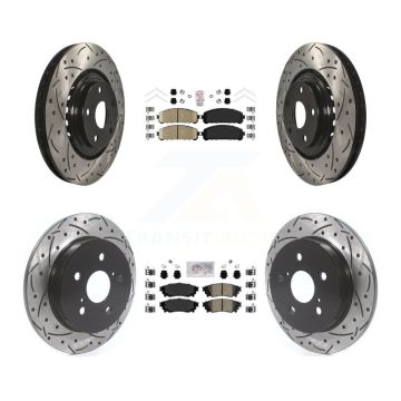 Front Rear Ceramic Pad Coat Drill Slot Disc Brake Rotor Kit For Lexus NX300 NX200t NX300h KDA-101803