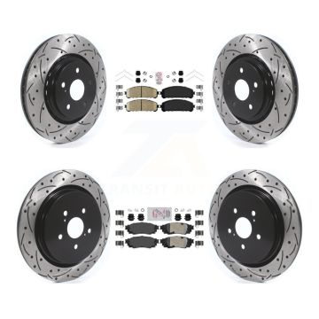 Front Rear Ceramic Pad Drilled Slot Brake Rotor Kit For Lexus RX350 RX450h RX350L RX450hL KDA-101811