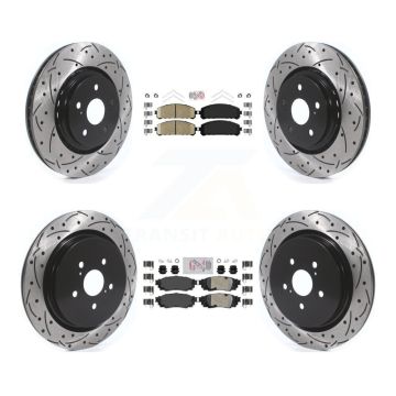 Front Rear Ceramic Pad Drilled Slot Brake Rotor Kit For Lexus RX350 RX450h RX350L RX450hL KDA-101813
