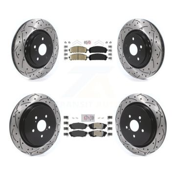 Front Rear Ceramic Pad Drilled Slot Brake Rotor Kit For Lexus RX350 RX450h RX350L RX450hL KDA-101814