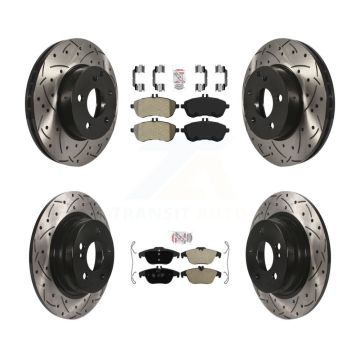 Front Rear Semi-Metallic Pad Drill Slot Disc Brake Rotors Kit For Mercedes-Benz C250 C230 KDA-101839
