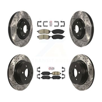 Front Semi-Metallic Rear Ceramic Pad Drilled Slot Brake Rotors Kit For INFINITI EX35 QX50 KDA-101850