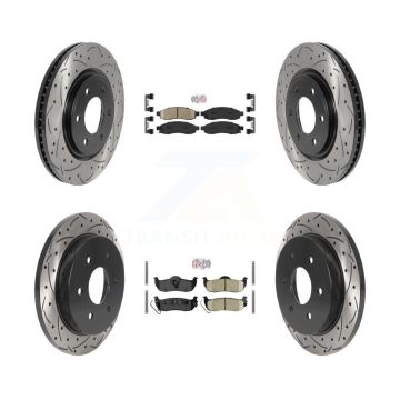 Front Rear Ceramic Pad Drilled Slot Disc Brake Rotor Kit For 2007 Nissan TITAN From 04 07 KDA-101859