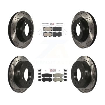 Front Ceramic Rear Semi-Metallic Pad Drill Slot Brake Rotors Kit For Toyota 4Runner Lexus KDA-101864